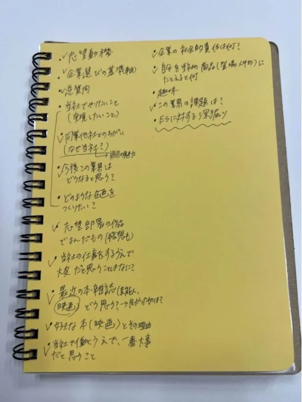 講座では、編集者が学生時代に作った就活ノートも公開