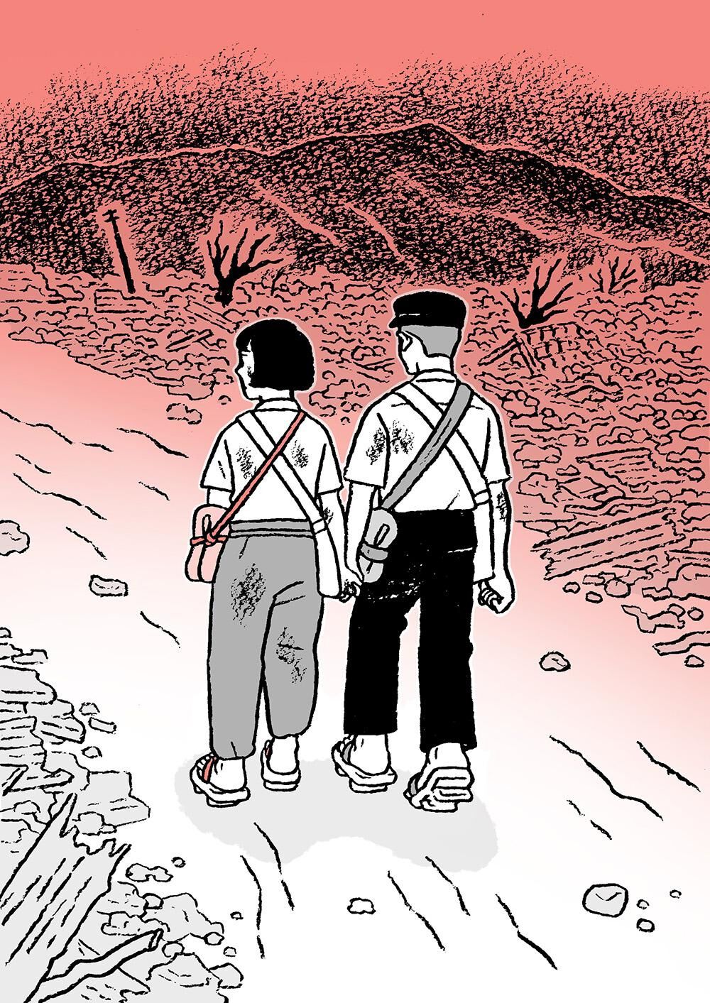 ようやく家の近くにたどり着くも、町は平らになり真っ黒だった