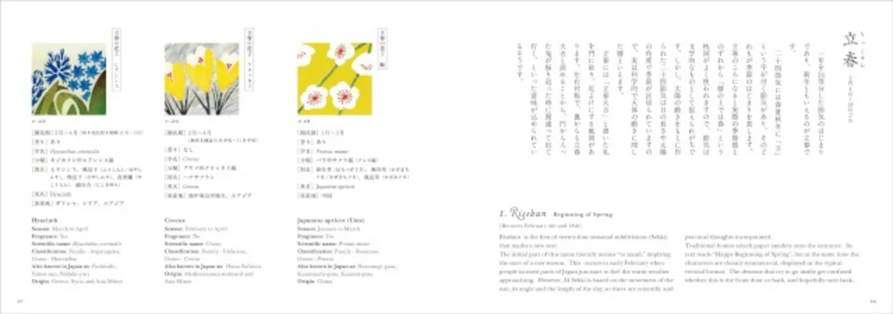 銅版画で描かれた二十四節気の花絵と新解釈の花ことば
