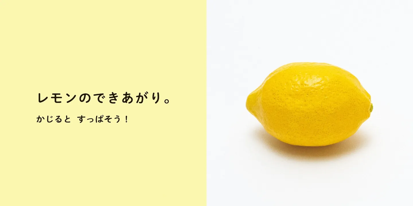 木彫りのレモンを見て「え？ このレモンは本物だよ」と疑うこともなく言う息子