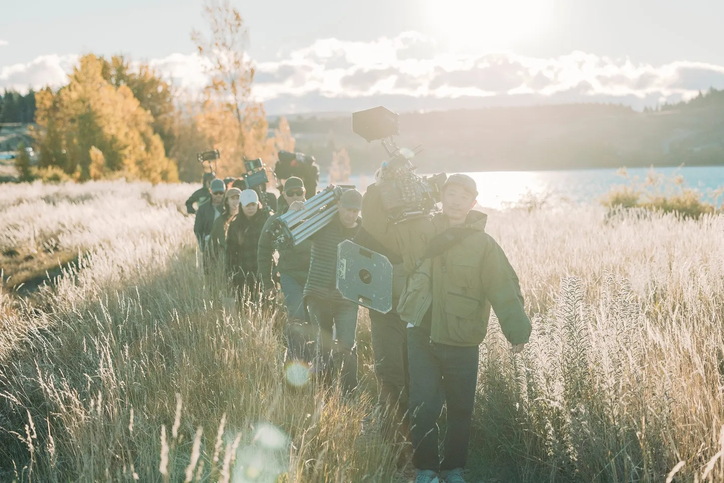 映画『楓』メイキング写真(ニュージーランド・テカポ湖)