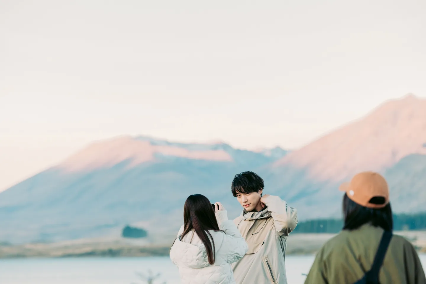 映画『楓』メイキング写真(ニュージーランド・テカポ湖)