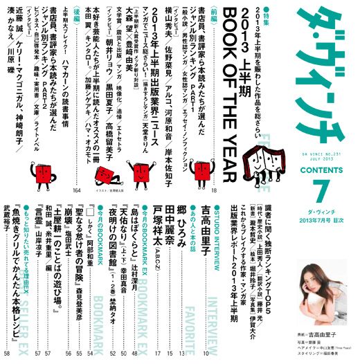 ダ・ヴィンチ2013年7月号目次