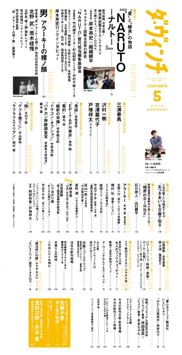 ダ・ヴィンチ2015年5月号目次