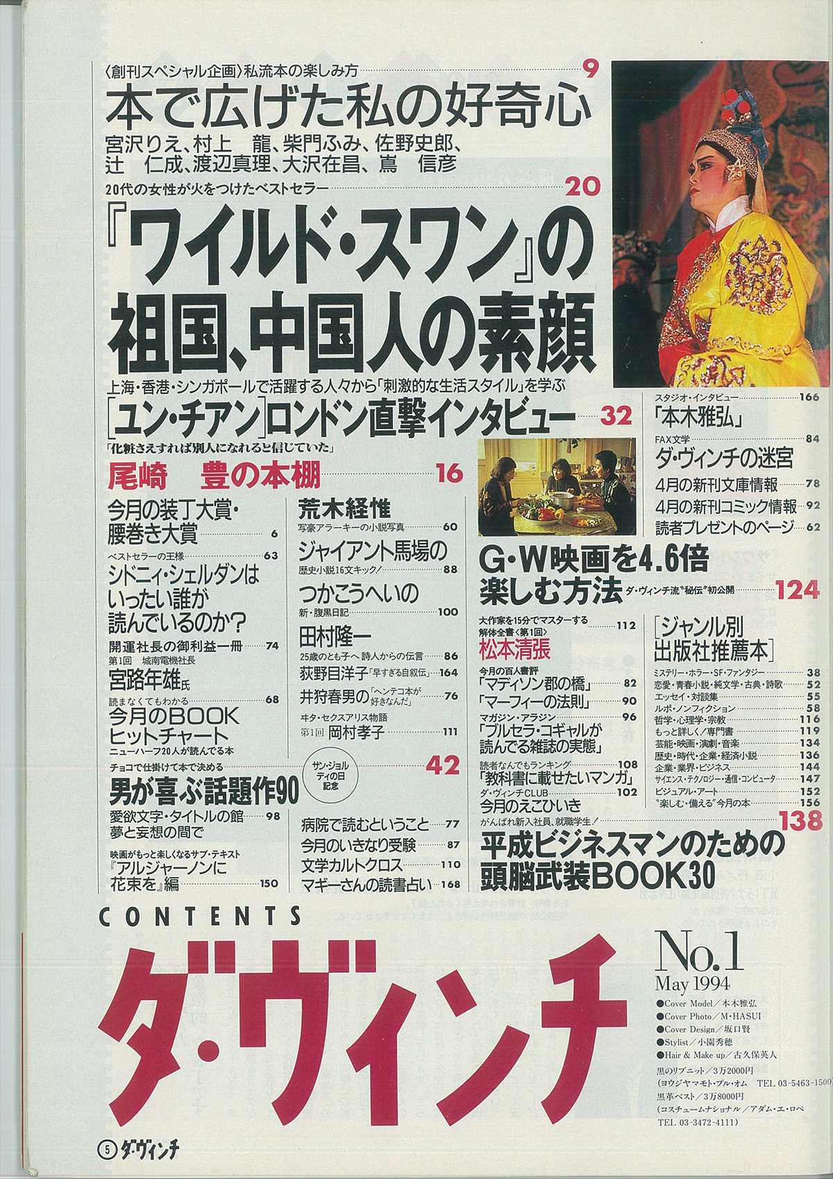 ダ・ヴィンチ1994年5月号目次