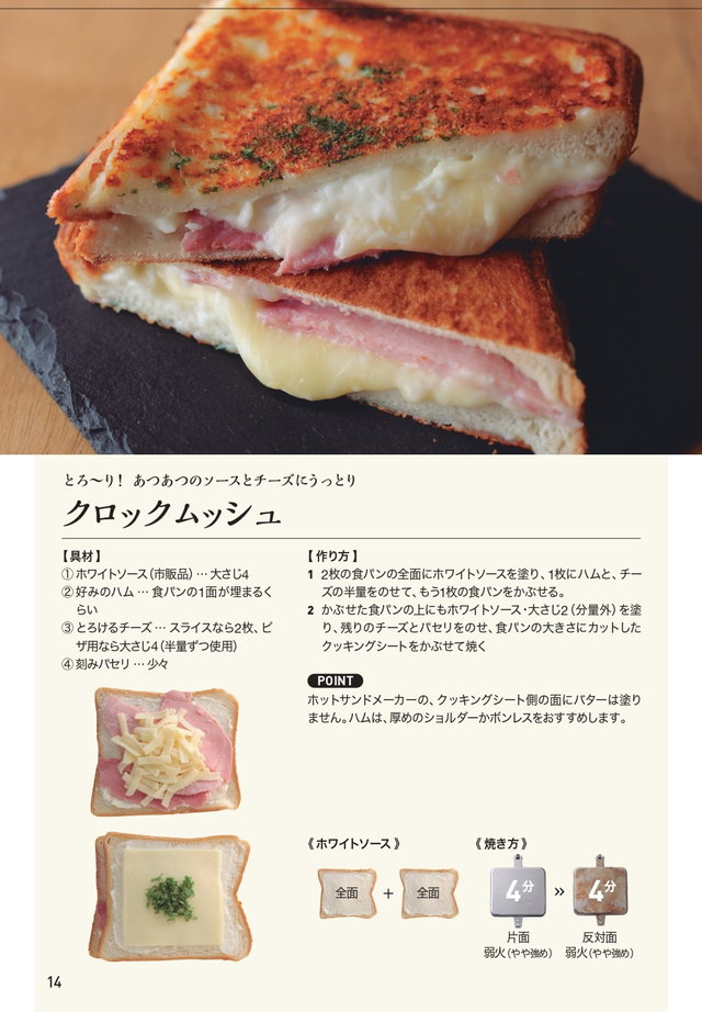 ホットサンドメーカーにはさんで焼くだけレシピ