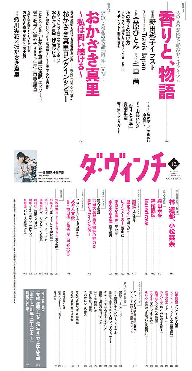 ダ・ヴィンチ2021年12月号目次