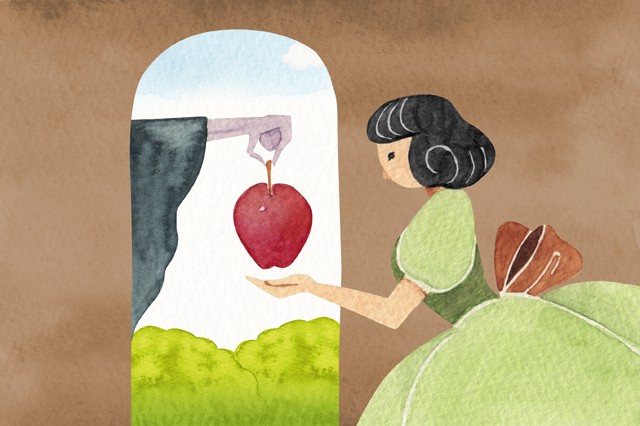 グリム童話『白雪姫』あらすじ紹介。姫と王子の結婚式の余興で焼いた鉄