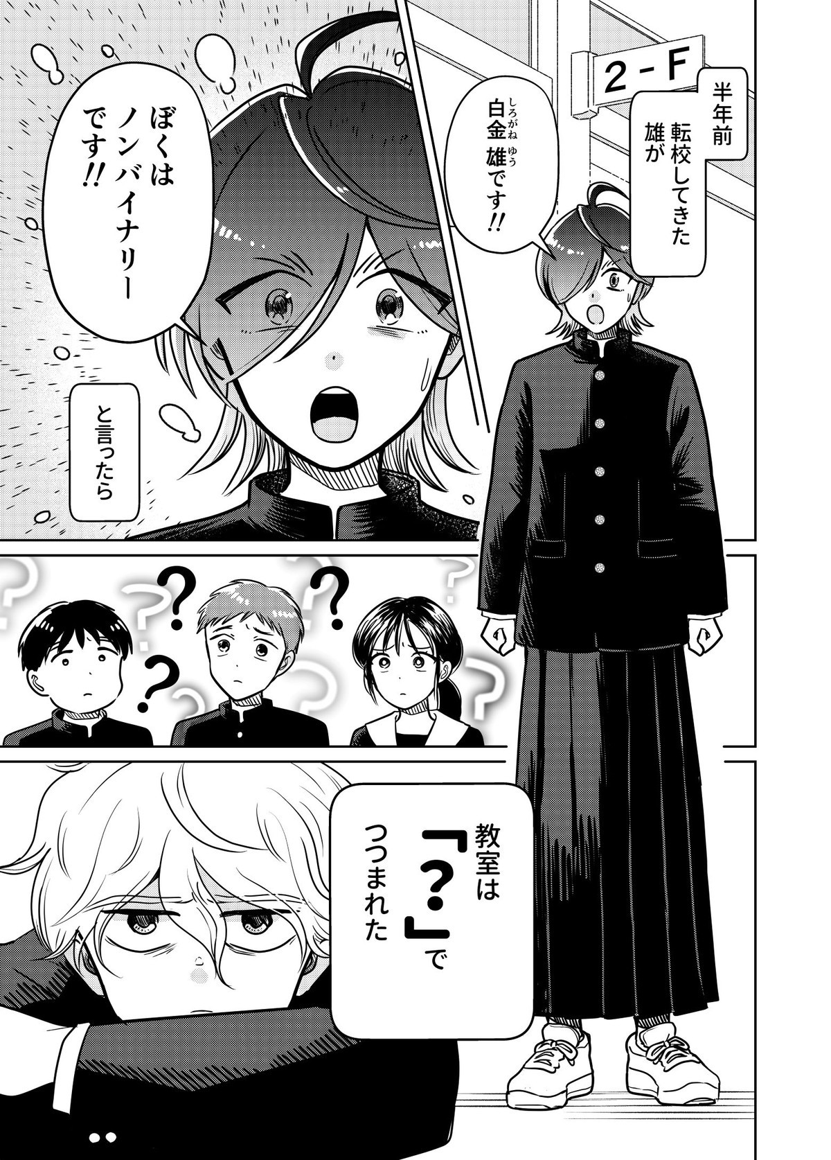 ノンバイナリーの転校生がオレの日常を××する