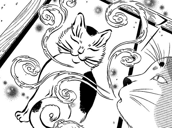 猫が息を吹くと絵に不思議な力が…。鼠避けの猫絵を描く絵師と人語を