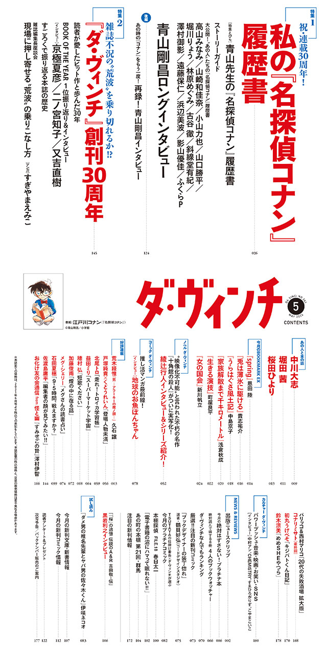 ダ・ヴィンチ2024年5月号目次