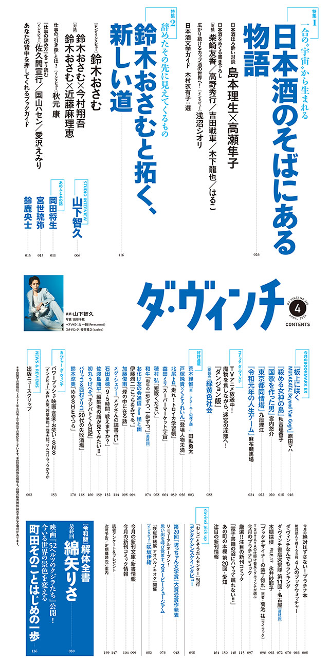 ダ・ヴィンチ2024年4月号目次