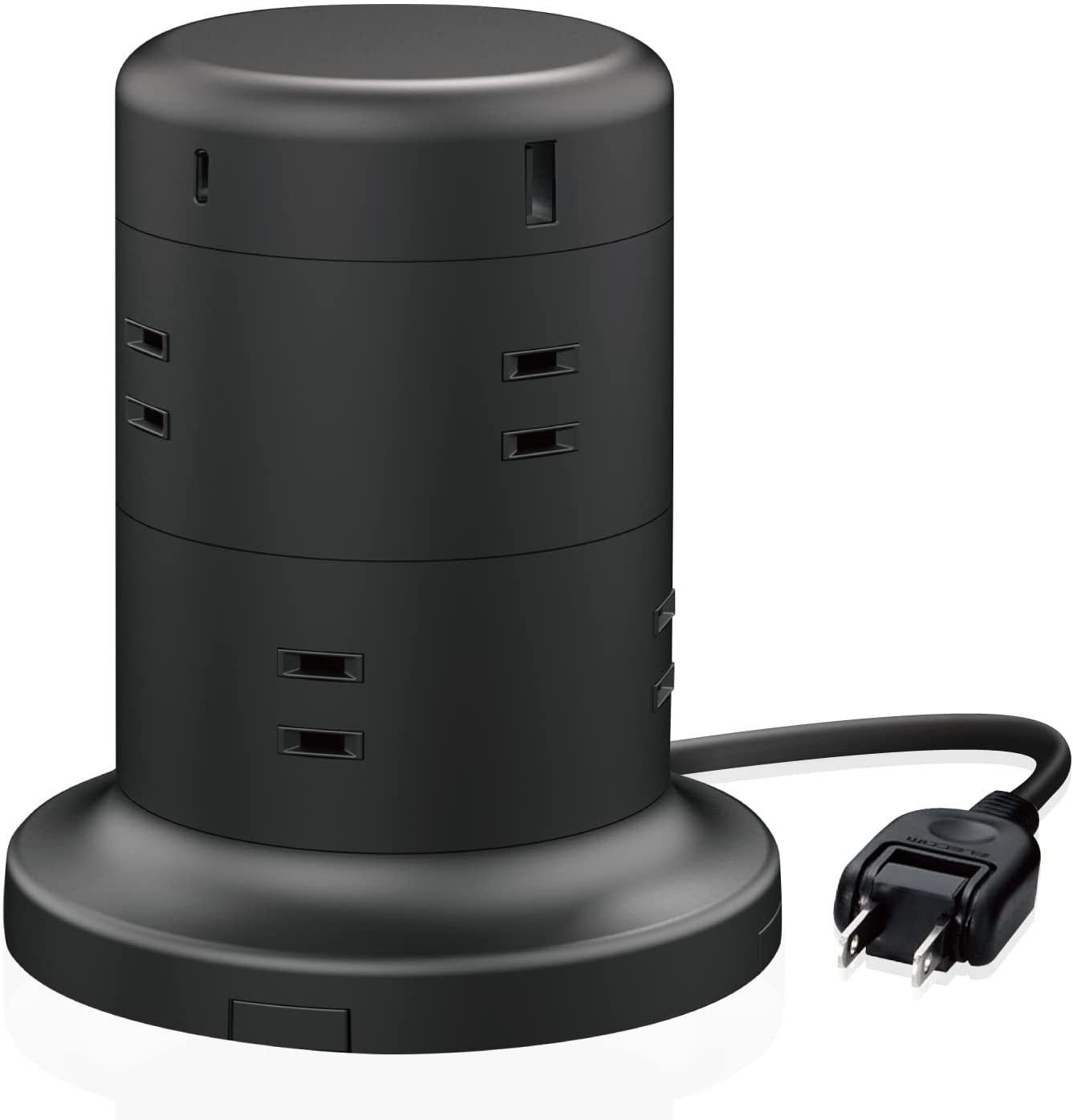 エレコム 電源タップ タワー型 延長コード [8個口 USB-C×2ポート USB×3ポート] USB PD 45W